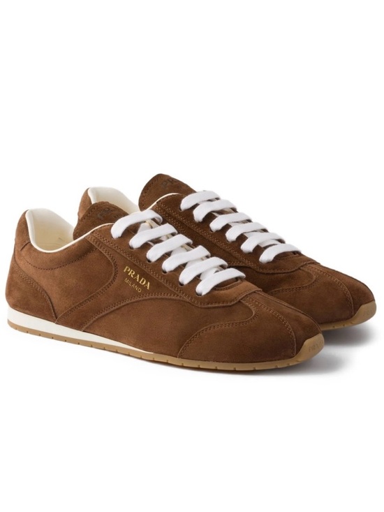 Prada Shoes - PRADA Cocoa Brown Suede Leather Sneakers